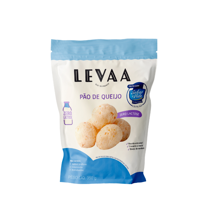 P&atilde;o de Queijo Cong Zero Lactose 350g - Levaa
